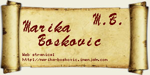 Marika Bošković vizit kartica
